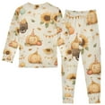 thumbnail image 3 of Boys Pajamas Girls Pajama Sunflower Celebration Pumpkin Cute Comfortable Cotton Two-piece Pajama Set, 3 of 7