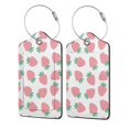 thumbnail image 5 of Rocae Strawberry for Leather Luggage Baggage Tags ID Label Privacy Cover ID Label with Stainless Steel Loop and Address Card, 5 of 5