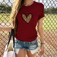thumbnail image 2 of Aoochasliy Ladies Tops Long Sleeve Valentine's Day Casual Long Sleeve O Neck Leopard Print Heart-shaped Top, 2 of 3