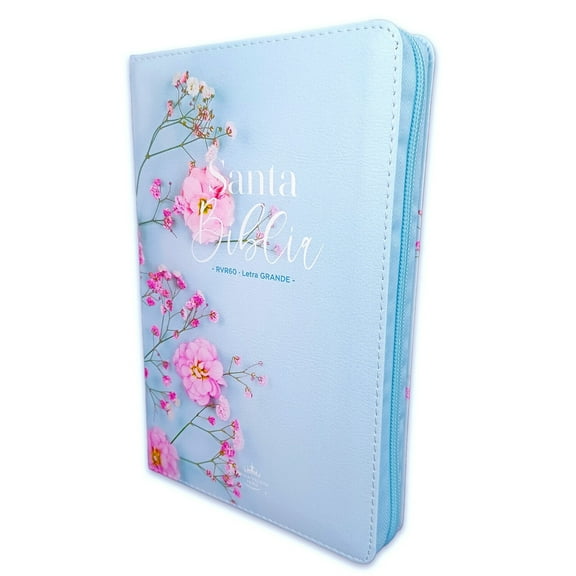 Biblia para Mujeres Letra Grande 12 puntos con Cierre RV1960 imit piel floral rosa con indice
