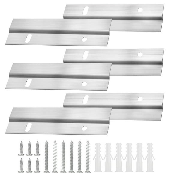 MYG 6 Pairs French Cleat Picture Hanger Heavy Duty Aluminum Z-Clamps With Screws Interlocking Wall Mounting Bracket Hardware