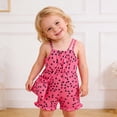 thumbnail image 5 of WERYOUNG Girl's Rompers Sleeveless Square Collar Heart Print Kids Playwear Suspenders Onesie With Matching Bag Holiday Vacation Stylish Comfortable Romper, 5 of 9