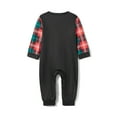 thumbnail image 6 of Michellecmm Family Matching Christmas Pajamas, LetterDinosaur Print Long-Sleeved Round Neck Tops + Plaid Pattern Trousers Sleepwear, 6 of 10