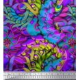 thumbnail image 1 of Soimoi Modal Satin Fabric Leaves Artistic Printed Fabric 1 Yard 42 Inch Wide, 1 of 3