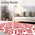 thumbnail image 2 of ODIKA 2'x3' Machine Washable Non-Slip Area Rug, Holiday Cane Swirl Bath with Festive Peppermint Stripe Design High Traffic Rug, Red, 655956, 2 of 7