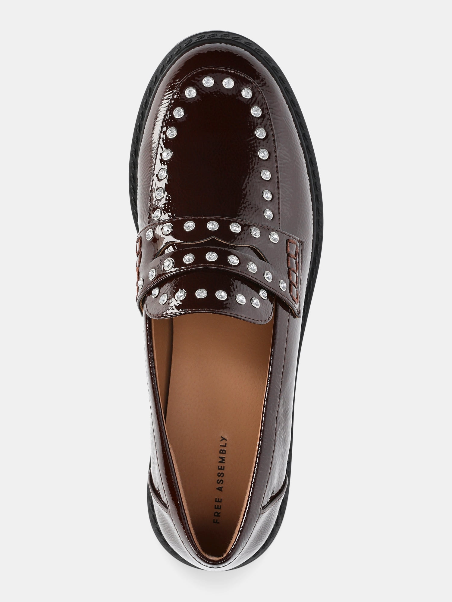 Free Assembly Women's Studded Faux Leather Loafers, Sizes 6-11