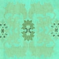 thumbnail image 1 of Ahgly Company Indoor Square Abstract Turquoise Blue Modern Area Rugs, 4' Square, 1 of 4