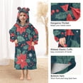 thumbnail image 3 of FORMRS Wearable Blanket Hoodie with Sleeves for Kids Cozy Flannel Sweatshirt, Red Christmas Leaves, 3 of 7