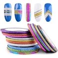 thumbnail image 3 of 10 Rolls Glitter Nail Art Striping Tape Line Sticker Tips Decorations DIY Self-Adhesive 3D Decals Manicure Tools 1MM/2MM/3MM Nail Stickers Nail Stickers for Nail Art (Color : 1MM), 3 of 4
