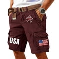 thumbnail image 2 of GrmtClth Mens Independence Day Cargo Shorts 2026 Patriotic American Flag Print Summer Shorts Casual Multi-Pocket Pants Trendy Outdoor Short Trousers Wine L, 2 of 4