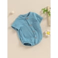 thumbnail image 3 of Bagilaanoe Newborn Baby Boy Summer Rompers Short Sleeve Bodysuits 3M 6M 12M 18M Infant Casual One Piece Short Jumpsuit, 3 of 7