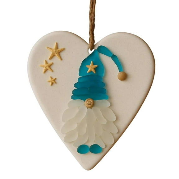 Christmas Ornaments Gnome Seaglass Ornament Gift Christmas Tree Decoration for Holiday Home Decor Exchange Present for Family Friends Gnome Lover,Gnomes for Holiday Christmas Decor