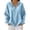 Light Blue-04, variant on Perfectbot Women Waffle Knit Henley Hoodie, Long Sleeve Drawstring Pullover Fall Casual Sweatshirt