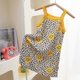 thumbnail image 1 of Vestido de verano para niñas con tirantes y estampado floral de seda helada, 1 of 6