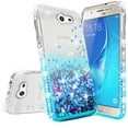 thumbnail image 1 of Compatible for Samsung Galaxy J7 V / J7 2017 / J7 Prime / J7 Perx / J7 Sky Pro/Galaxy Halo Case, with [Temper Glass Screen Protector] SOGA Diamond Liquid Quicksand Phone Cover [Clear/Teal], 1 of 6