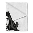 thumbnail image 2 of Psychic Soft Flannel Fleece Blanket, Cartoon Fortune Teller Woman Reading the Future from a Crystal Ball, Cozy Plush for Indoor and Outdoor Use, 50" x 60", Charcoal Grey White Grey, by Ambesonne, 2 of 5