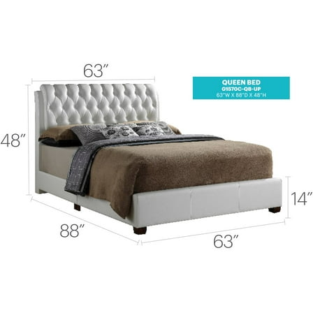 Glory Furniture Marilla Full Bed in White Color