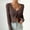Coffee, variant on Simua Women's Long Sleeve Open Front Cropped Cardigan Sweater Button Down Shirt 2024 Fall Tops
