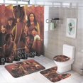thumbnail image 1 of Destino final-theme 4-Piece Shower Curtain Set with Rugs, Waterproof Bathroom Decor Set Includes Bath Mat, U-Shaped Rug, Toilet Lid Cover and Curtain with Hooks, 1 of 6