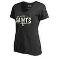 thumbnail image 2 of Women's Black New Orleans Saints Arriba V-Neck T-Shirt, 2 of 3