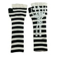 thumbnail image 2 of Gravity Threads Long 11" Knit Warm Skeleton Fingerless Gloves - White, 2 of 2