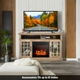 thumbnail image 3 of Giantex 48" Wooden TV Stand w/Fireplace, Electric Fireplace TV Cabinet, Farmhouse Media Entertainment Center Console Table, Natural, 3 of 8