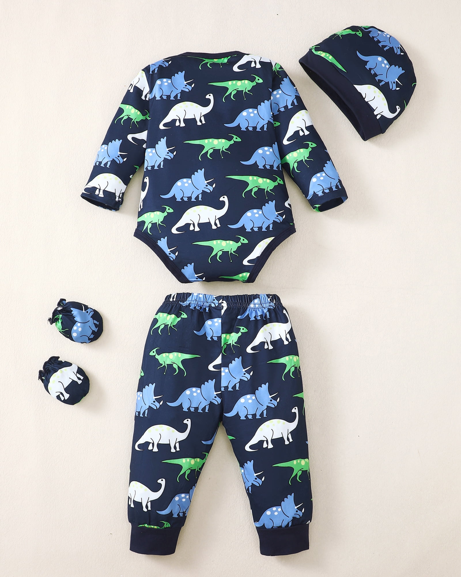 Newborn Baby Boys Outfits 3 Months Boys Pant Sets Newborn Boys 16 Pieces Layette Gifts Set Long Sleeve Romper Top Pants Hat Set Multicolor