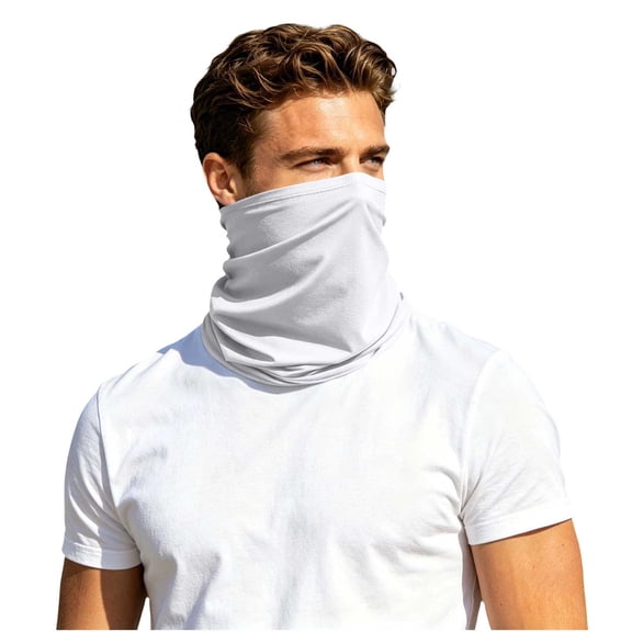 UPF 50 UV Protection Cooling Neck Gaiter Breathable Scarf Face Clothing Neck Gaiter Mask Sunscreen Breathable Bandana for Cycling Fishing Running Outdoor Sports Men Women White Free Size