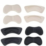 4-Pair Soft Sponge Heel Cushion Pads - Heel Shoe Grips Liner - Self-adhesive Shoe Insoles Foot Care Protector
