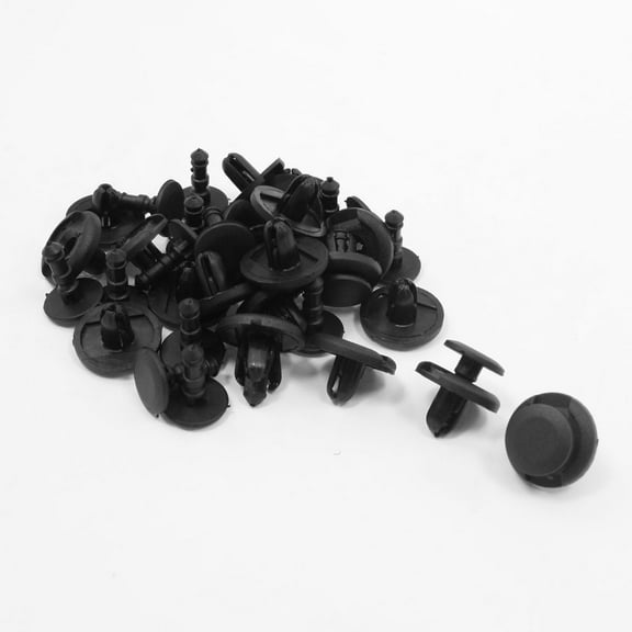 Unique Bargains 20 PCS Car Fender Push Type Plastic Rivets Fastener Black for 7mm Dia Hole