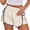 Beige, variant on Women's Elastic Waist Workout Gym Shorts Running Pleated Athletic Quick Dry Tennis Shorts