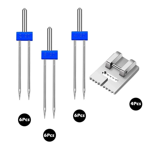 Agujas Gemelas Aguja Doble Máquina De Estiramiento Doble Ajuste Para Prensatelas De 9 Ranuras 3 Tamaños 2/3/4 Mm 18 Uds Eigraketly HA022941-00