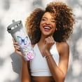 thumbnail image 3 of Butterfly Design Stainless Steel Tumbler 30oz with Lid, Straw & Handle - Vacuum Insulated Travel Mug, Water Bottle, Gift for Women, 3 of 6