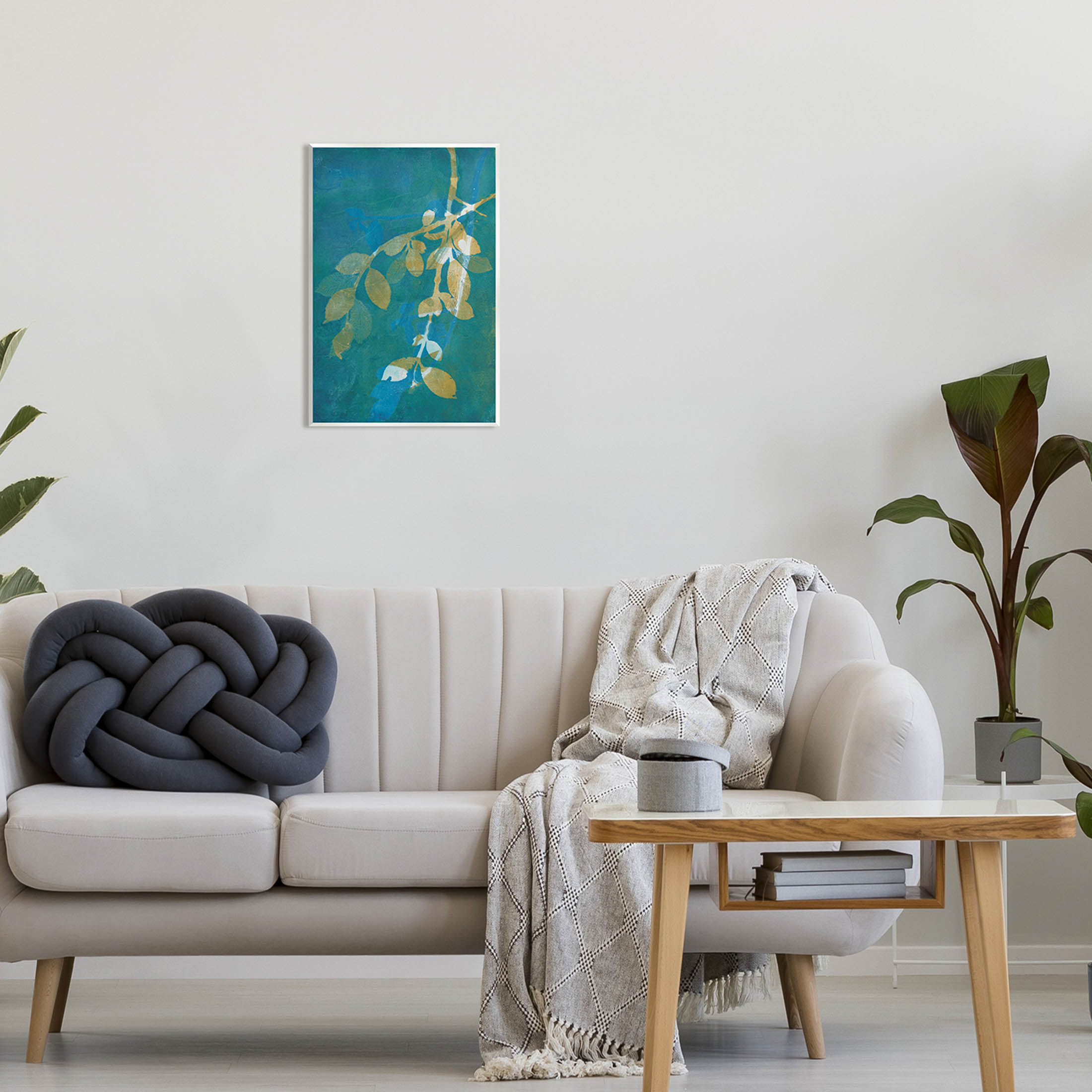 Nature Leaves Overlapping Abstract Botanical & Floral Graphic Art Unframed Art Print Wall Art