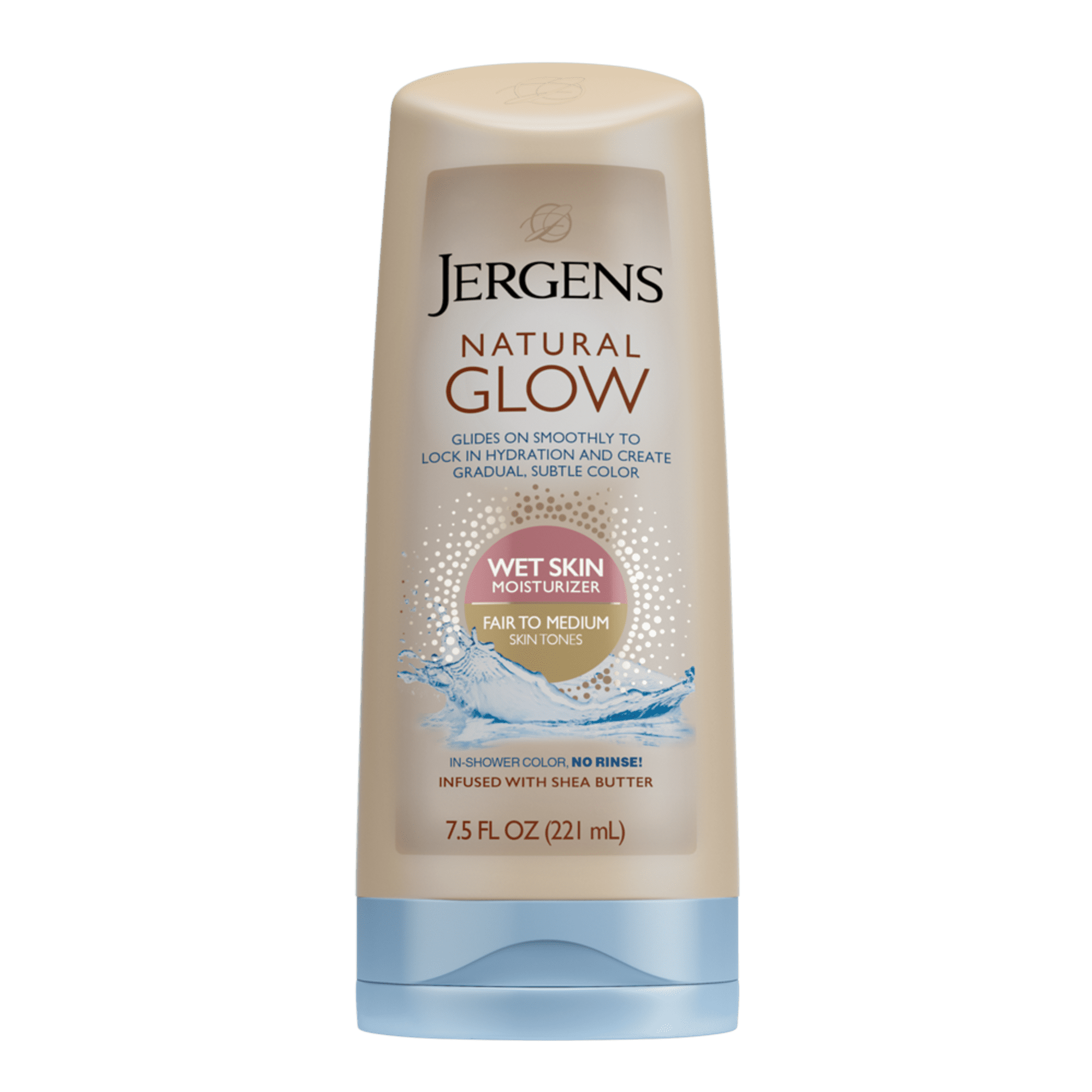 Jergens Natural Glow Sunless Tanning Inshower Moisturizer, Fair to
