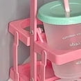 thumbnail image 4 of Portable Beer Bottle Rack Pure Color Foldable Beverage Storage Rack Picnic Beer Handle Basket Pink, 4 of 5