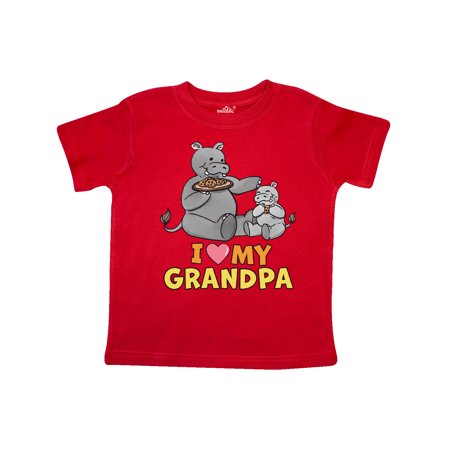 

Inktastic I Love My Grandpa Hippos Gift Toddler Boy or Toddler Girl T-Shirt