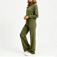 thumbnail image 6 of Mifsaly Womens 2 Piece Lounge Set Half Zip Pullover Top and Wide Leg Pants Casual Matching Outfit Drawstring Waist Relaxed Fit Soft Travel Airport Fall Winter, 6 of 7
