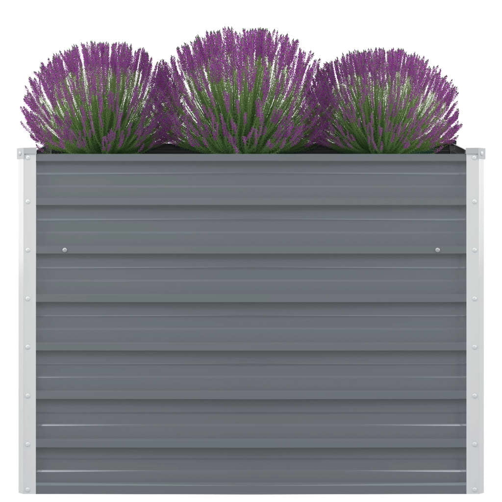 Kepooman Outdoor Galvanized Raised Garden Bed Box for Vegetable Planter, Gray Kepooman Outdoor Galvanized Raised Garden Bed Box for Vegetable Planter, Gray