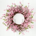 thumbnail image 2 of Collections Etc Spring Forsythia Floral Twig Door Wreath - Seasonal Door Accent for Any Room, Pink, 2 of 12