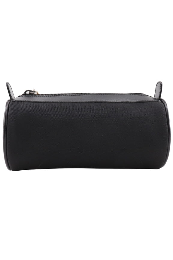 Pre-Owned GUCCI Bamboo Pouch Nylon Canvas Black Unisex (Fair)