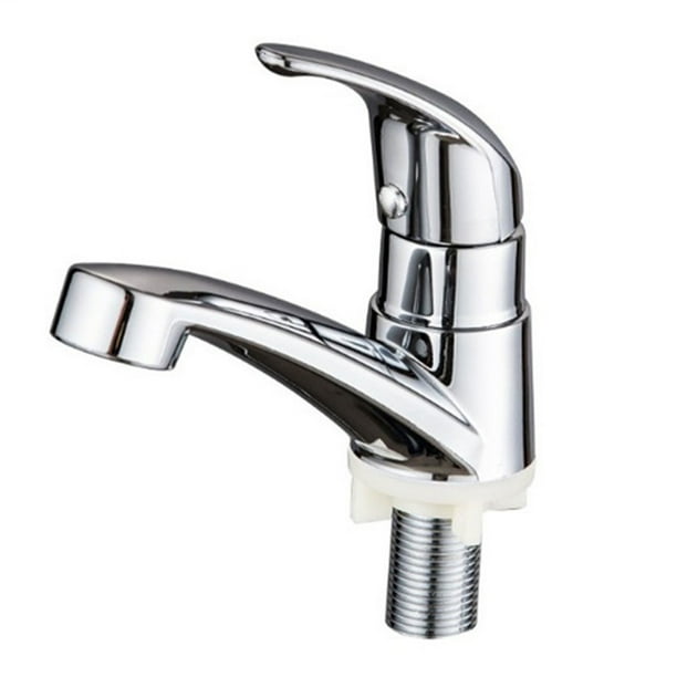 Chrome Single Handle Zinc Alloy Faucet Bathroom Basin Faucet Single Hole Basin Tap Sink Water Tap Replacement Bathroom Supplies