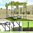 thumbnail image 6 of ABORON 118" L x 79" W x 87" H Extra Large Grape Vine Support, Tall Garden Arch Arbor Gazebo Trellis for Climbing Plants Plastic-Coated Metal Garden Arch Trellis for Climbing Plants Vineyard Outdoor, 6 of 8