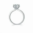 thumbnail image 2 of 1.00 Ct Moissanite - Engagement Ring - Diamond Double Halo Ring - Bridal Set - In 18K White Gold Plating Over Silver, 2 of 3