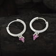 thumbnail image 2 of Lab Grown Pink Sapphire Hoops, 2 of 3
