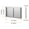 thumbnail image 3 of KFFKFF Barbecue Access Door, 34W x 19H Inch Dual Exterior Kitchen Entry, Stainless Steel Inset Door, Wall-Mounted Vertical Door with Grips, for Barbecue Island, Grill Station, Outdoor Cupboard, 3 of 9