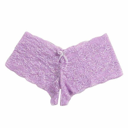 Valentines Day Gifts Savings!Joau Womens Lace Crotchless Panties Cheeky Boyshort Underwear  Breathable Soft Stretch Lace See Through No Show Low-Rise Hipster Panties Lingerie