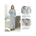 LOFIR Women's Zipper Bath Robe, Lightweight Full Length Hooded Plush