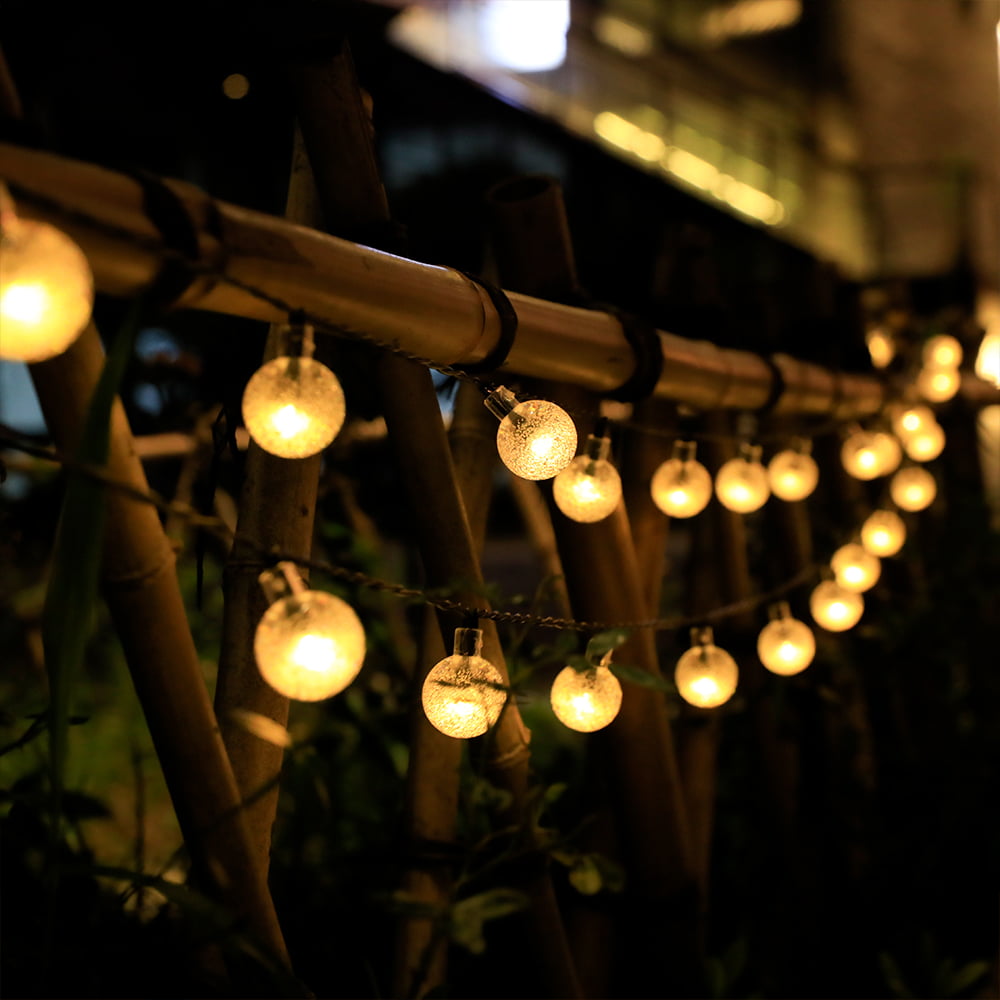 LED Globe String Lights, Outdoor Waterproof 8 Modes Crystal Ball String Lights, for Yard Patio