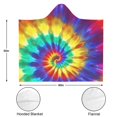 thumbnail image 3 of Wearable Blanket,Colorful Rainbow Tie Dye Spiral Pattern Hooded Wearable Flannel Blanket for Adults & Teens,Winter Poncho Shawl Wrap Cape Cozy Anti-Pill,50"x60", 3 of 5